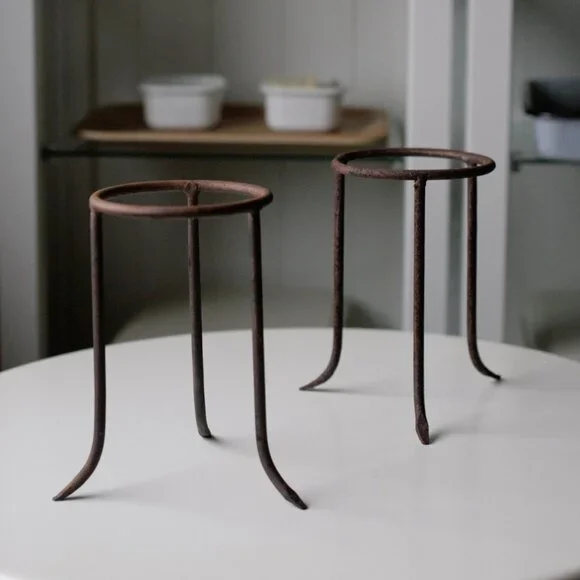 Brutalist Pair of Wrought Iron Plant Stands - Picture 3 of 6